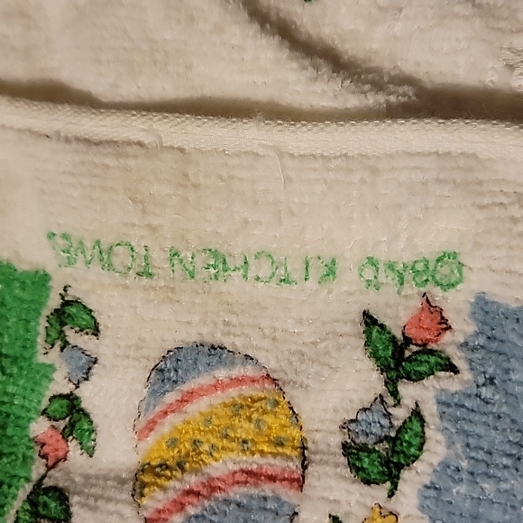 Vtg Easter Spring Crotchet Flowers Heart's Chicks Bunny Rabbit B & D Towel Eggs - Picture 4 of 4